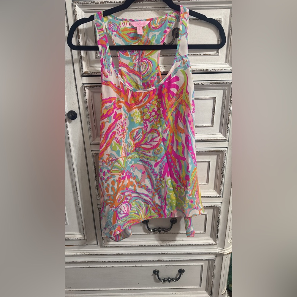Lilly Pulitzer Pink and Orange Sleeveless Tank Top